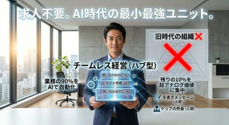 「忙しいから人を雇う」経営者は二流。AI時代の利益を最大化する「チームレス」経営の衝撃