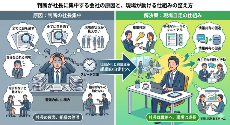 判断が社長に集中する会社の原因とは｜現場が動ける仕組みの整え方