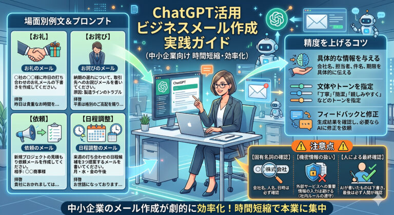 ChatGPTでビジネスメールを作成する方法とは|そのまま使える例文とプロンプト
