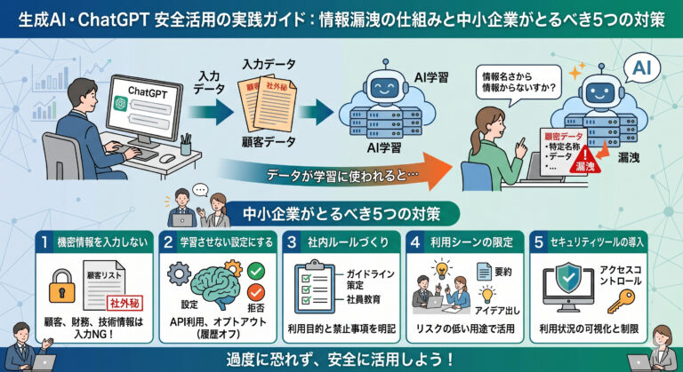 生成AI・ChatGPTの情報漏洩リスクとは|中小企業がとるべき対策と注意点